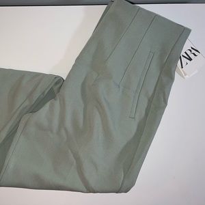 Zara high waist trousers discontinued green